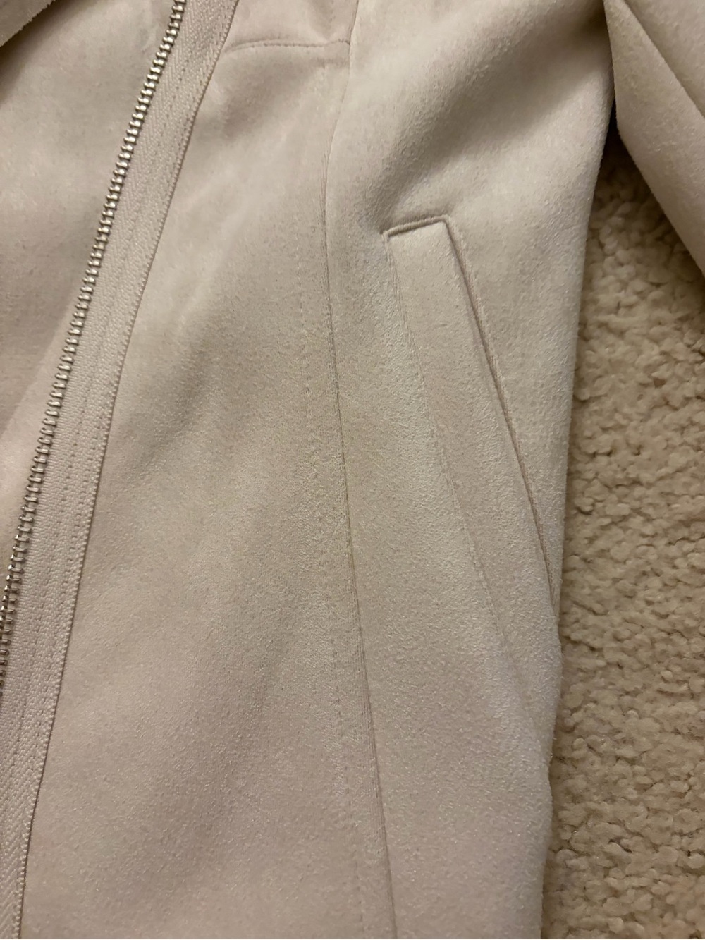 NWOT Tahiti Cream Asymmetrical Zip Leather Moto Jacket - Picture 5 of 8